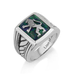 sterling silver  Jerusalem Lion on Eilat Stone
