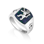 sterling silver  Jerusalem Lion on Eilat Stone