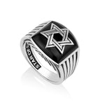 sterling silver Star of David on Onyx